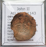 #L828# Byzantine copper Trachy coin of John II from 1118-1143 AD