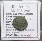 #M266# Roman Antoninianus coin of Diocletian from 295-296 AD (Heraclea)