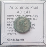 #M924# Roman limes denarius coin Antoninus Pius 141 AD