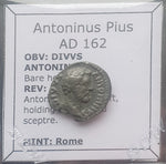 #M921# Roman silver denarius coin of Antoninus Pius from 162 AD