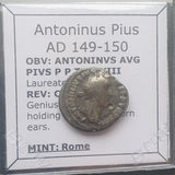 #M919# Roman silver denarius coin Antoninus Pius 149-150 AD