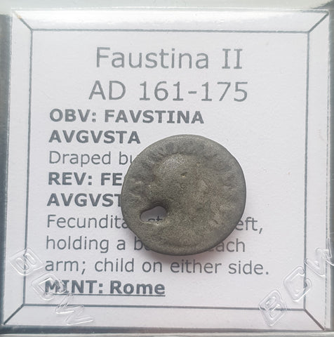 #M949# Roman silver denarius coin of Faustina II from 161-175 AD