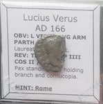 #M933# Roman silver denarius coin of Lucius Verus from 166 AD