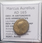 #M972# Roman limes denarius coin of Marcus Aurelius from 165 AD