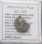 #M923# Roman silver denarius coin of Antoninus Pius from 160 AD