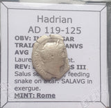 #K841# Roman silver denarius coin of Hadrian from 119-125 AD