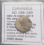 #K789# Roman silver denarius coin of Commodus from 188-189 AD