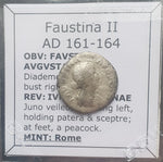 #K325# Roman silver denarius coin of Faustina II from 161-164 AD