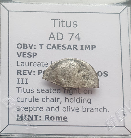 #M959# Roman silver denarius coin of Titus from 74 AD