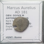 #M935# Roman silver denarius coin of Marcus Aurelius from 181 AD