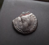 #N024# Roman silver fouree denarius coin of Commodus from 185-186 AD