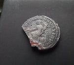 #N024# Roman silver fouree denarius coin of Commodus from 185-186 AD