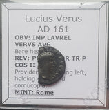 #N032# Roman silver denarius coin of Lucius Verus from 161 AD