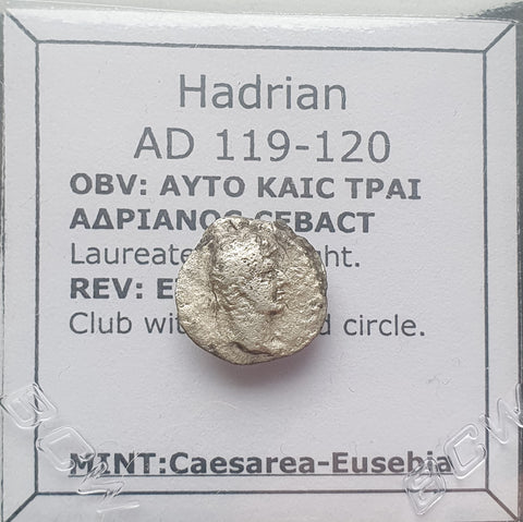 #M586# Provincial Roman silver Hemidrachm coin of Hadrian from 119-120 AD