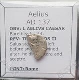 #N057# Rare Roman silver denarius coin of Aelius from 137 AD