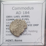 #N069# Roman silver denarius of Commodus from 184 AD