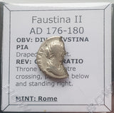 #N053# Roman Silver Denarius coin of Faustina II from 176-180 AD