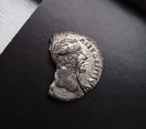 #N058# Roman silver denarius coin of Antoninus Pius from 161 AD