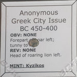 #L068# Anonymous silver Greek city issue coin from Kyzikos 450-400 BC