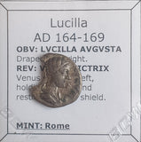 #N015# Roman silver denarius coin of Lucilla from 164-169 AD