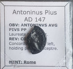 #M920# Roman silver denarius coin of Antoninus Pius from 147 AD