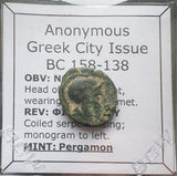 #L869# Anonymous Greek City Issue Bronze Coin of Pergamon from 158-136 BC