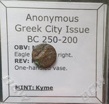 #L654# Anonymous Greek City Issue Bronze Coin of Kyme 250-200 BC