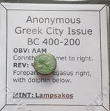 #L607# Anonymous Greek City Issue Bronze Coin of Lampsakos from 400-200 BC