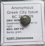 #L674# Anonymous Greek city issue bronze coin from Chersonesos 386-309 BC