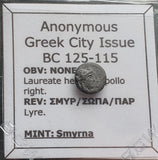 #i333# Anonymous Greek City Issue Bronze coin of Smyrna from 125-115 BC