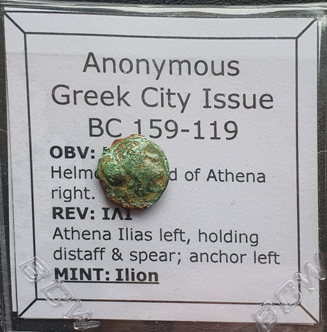 #L897# Anonymous Greek City Issue Bronze Coin of Ilion from 159-119 BC