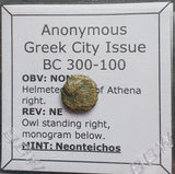 #L749# Anonymous Greek bronze coin from Neonteichos, 300-100 BC