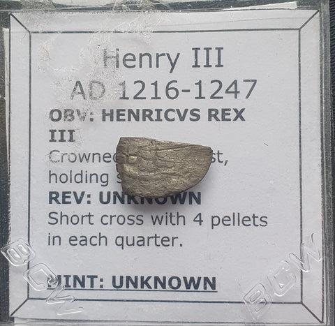 #e477# British clipped penny of Henry III from 1216-1247 AD