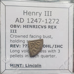 #e445# British clipped penny of Henry III from 1216-1272 AD