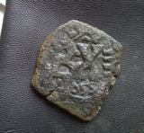 #K592# Spanish Countermarked 4 maravedis coin of Philip IV, 1659 AD