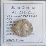 #N139# Roman silver fouree denarius coin of Julia Domna from 211-215 AD