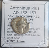 #N149# Roman silver denarius coin of Antoninus Pius from 152-153 AD