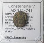 #M620# Rare Byzantine Follis coin of Constantine V from 731-741 AD (Syracuse)