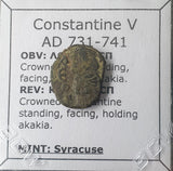 Three Byzantine coins of Constantine V (m620), Michael vii (G570), and nikephoros(i454)