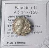 #N137# Roman silver denarius coin of Faustina II from 147-150 AD