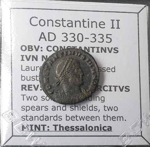 #M700# Roman Bronze coin issued by Constantine II from 330-335 AD