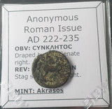 #N099# Anonymous roman provincial bronze coin from Akrasos from 222-235 AD