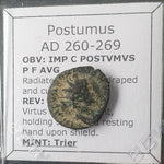 #N100# Roman bronze Antoninianus coin of Postumus from 260-269 AD