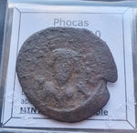 #L930# Byzantine Follis coin of Phocas from 602-610 AD