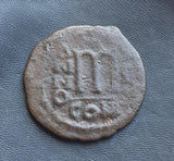 #L910# Byzantine Follis coin of Phocas-Leontia from 602-610 AD