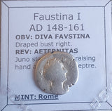 #N134# Roman silver denarius of Faustina I from 148-161 AD