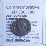 #M023# Commemorative Roman Bronze coin issued by Constantine I from 330-340 A.