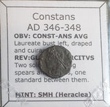 #M037# Roman Bronze coin issued by Constans from 346-348 AD