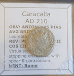 #N202# Roman silver denarius coin of Caracalla from 210 AD