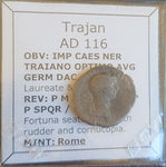 #N213# Roman silver denarius coin of Trajan from 116 AD